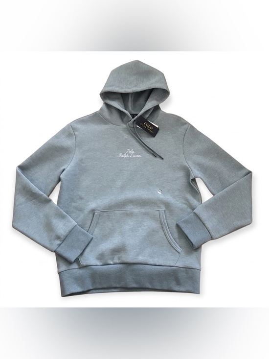 Polo Ralph Lauren Other - Polo Ralph Lauren NWT Double Knit Script Logo Hoodie Blue Heather Small
